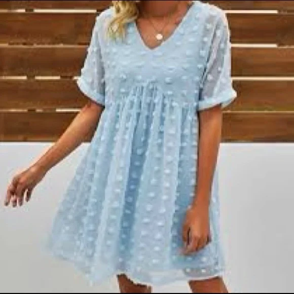 marine dress blues for wedding Pale pink dress in blue polka dot print  LOVE by Ksenia Karpenko